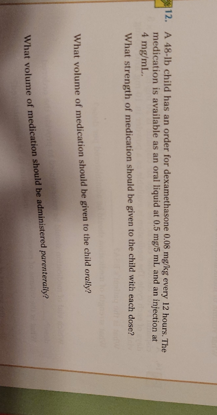 help with this please 12. A 48-lb child has an