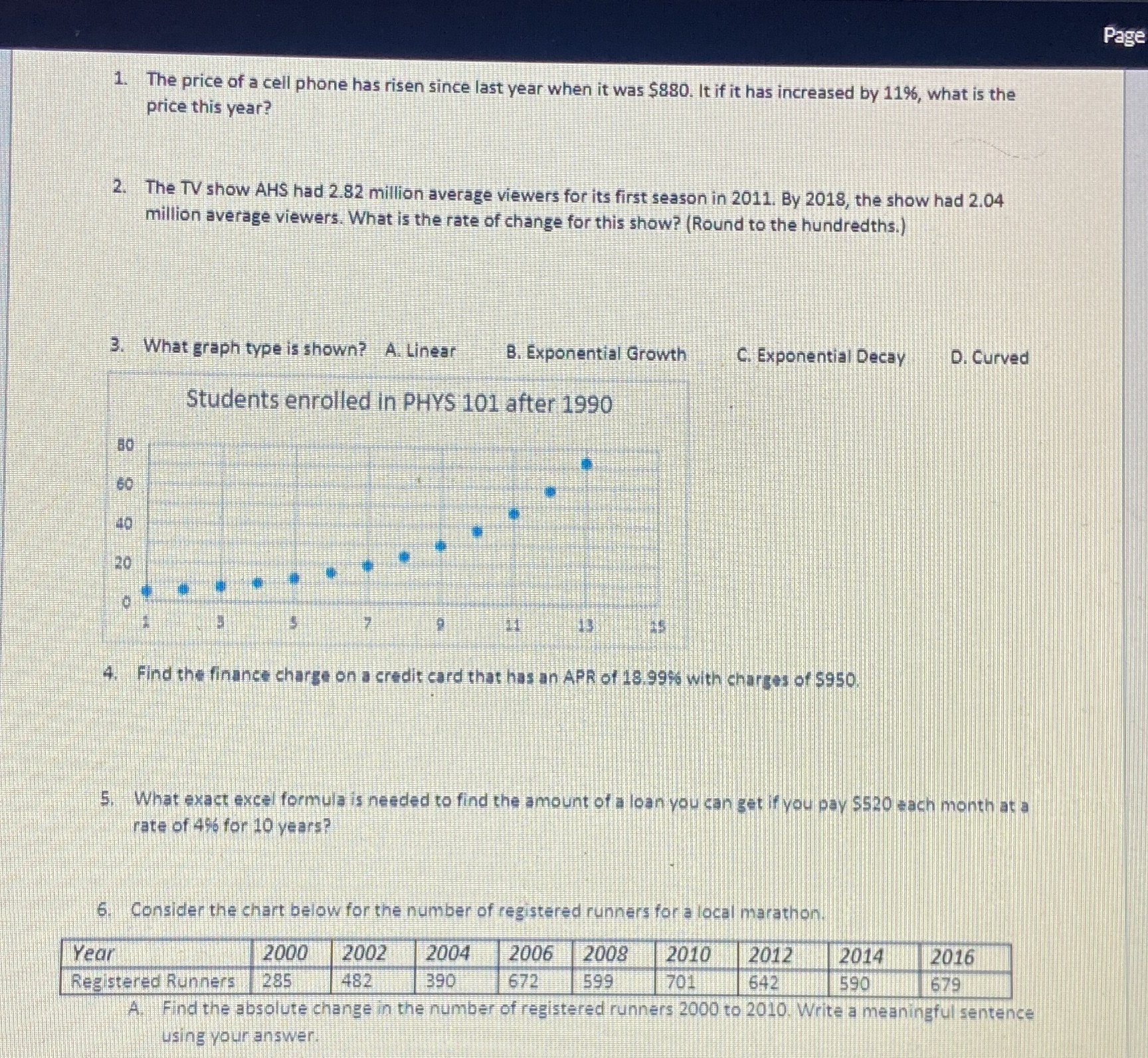 Page 1. The price of a cell phone has risen since