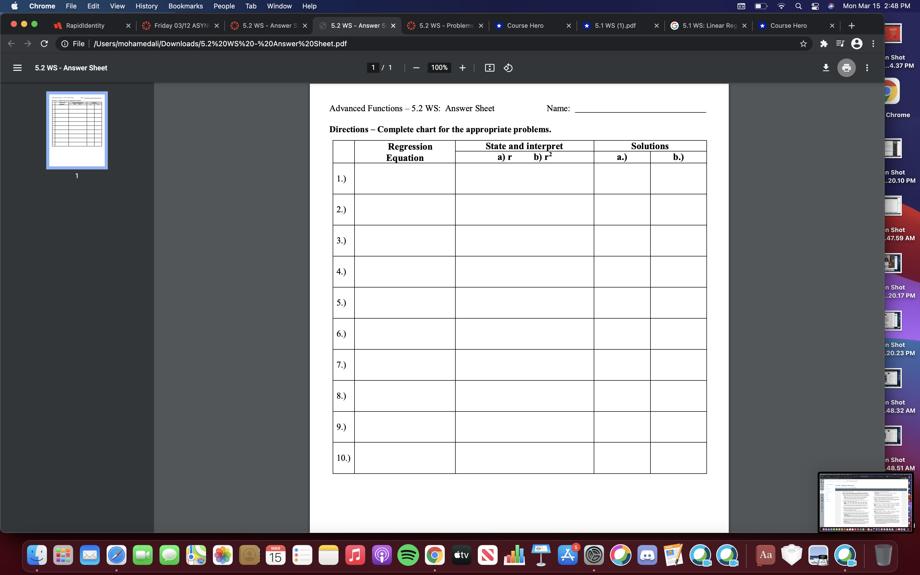 Can you solve the first 5 problems please. 1-5