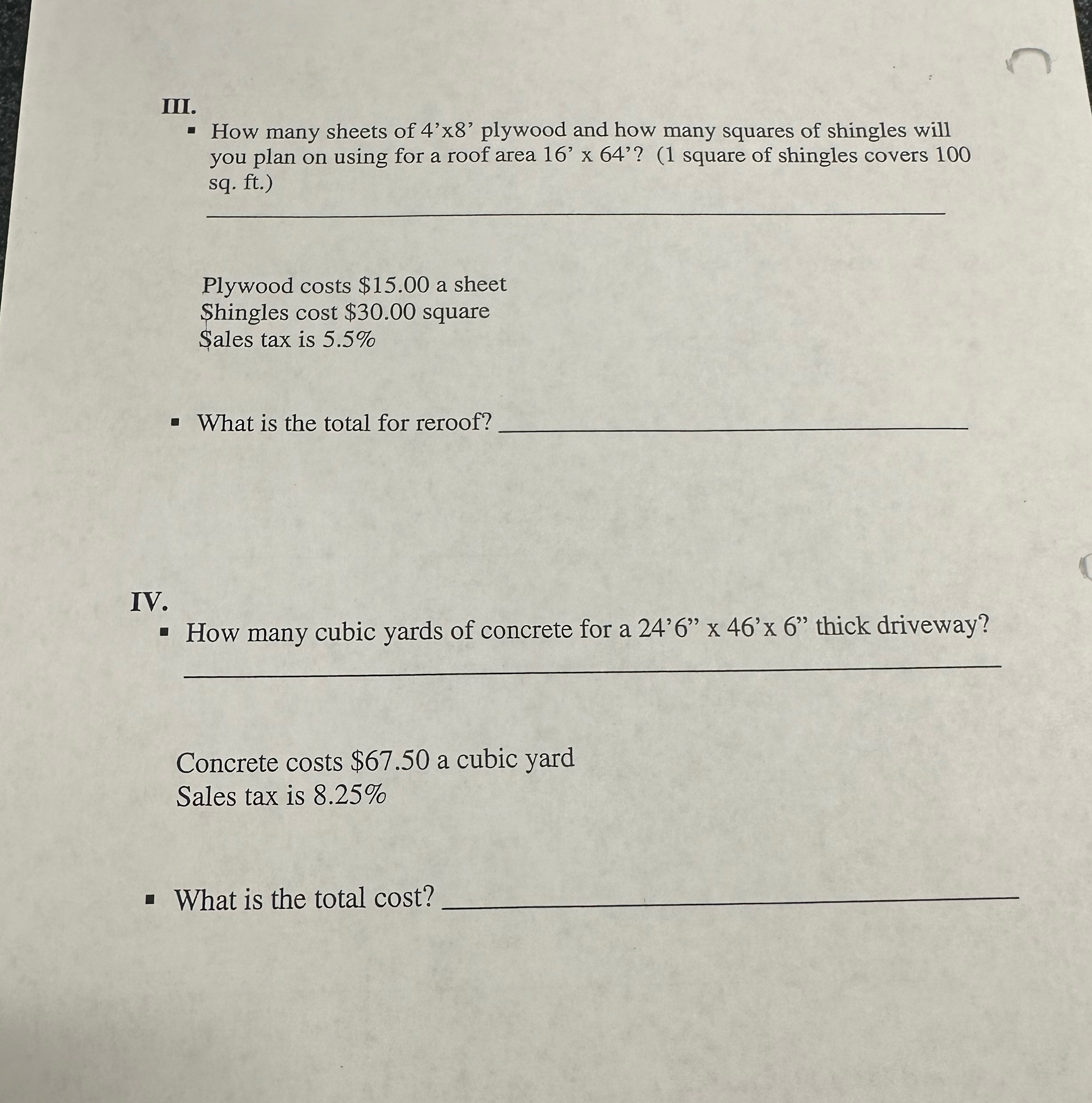 Help III. " How many sheets of 4