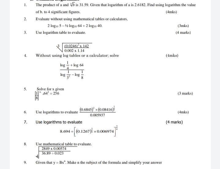 COMMON LOGARITHMS. ANSWERS ASAP . NO HANDRWRITEN