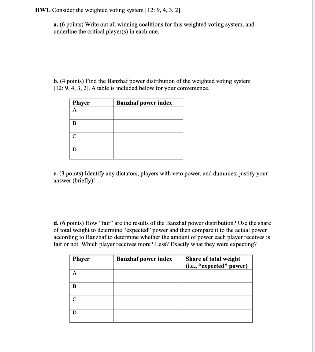 Textbook SHWl. (3 points per question12 points total) In each of the