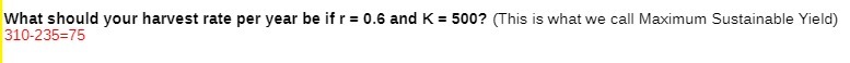What should your harvest rate per year be if r =