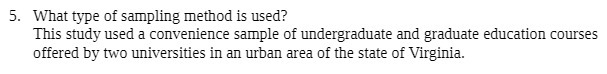 5. What type of sampling method is used? This