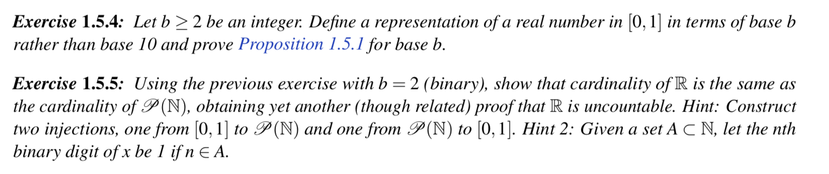 I am having difficulties with Exercise 1.5.5,