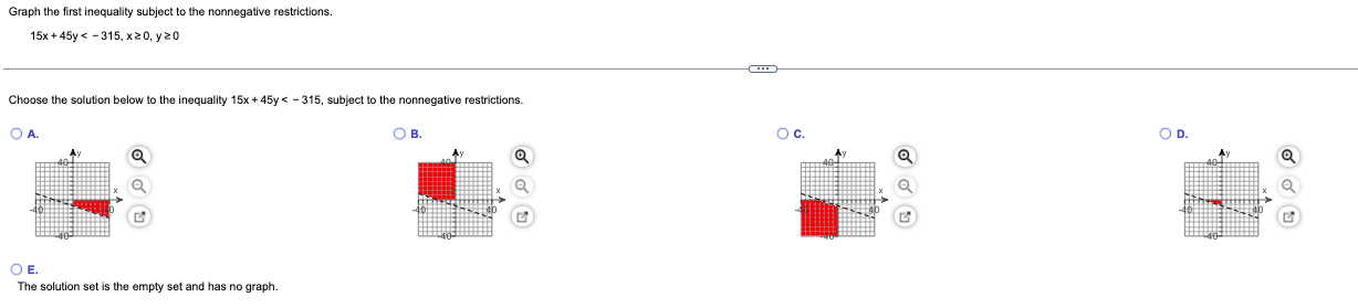 Graph the first inequality subject to the