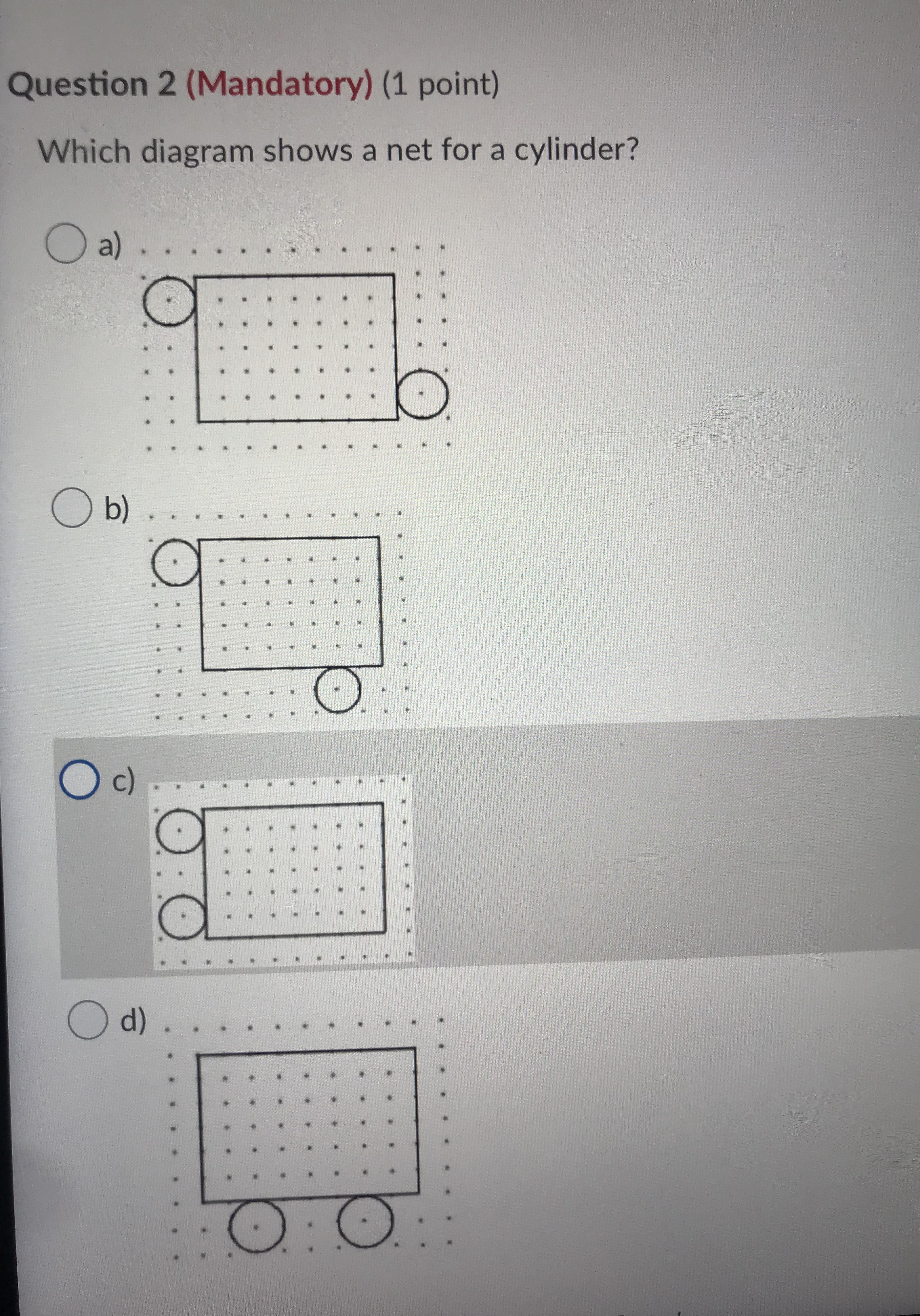 \fQuestion 1 (Mandatory) (1 point) Which object