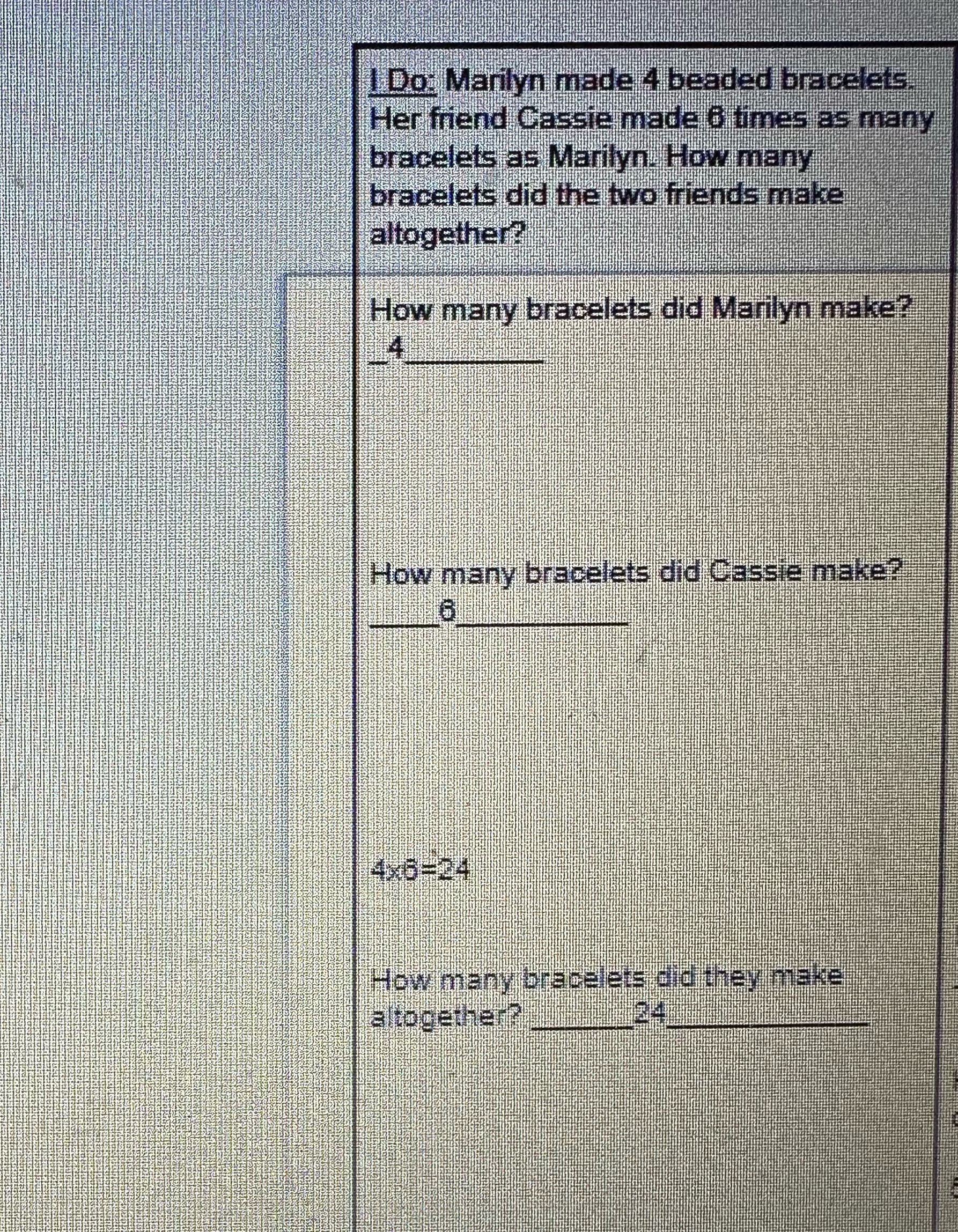 Please correct this problem if needed. I Do: