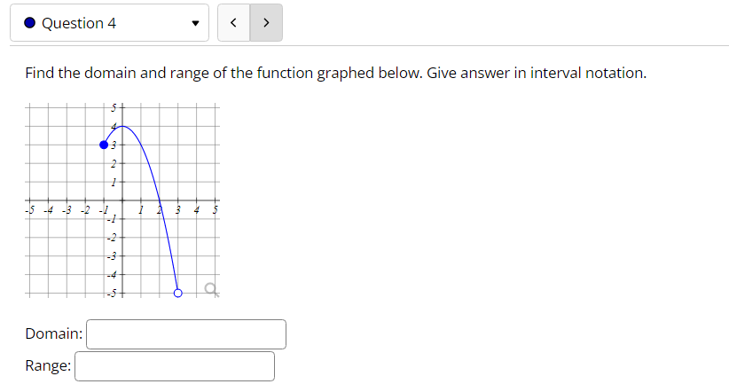 I Question 3 v < > Consider the function graphed