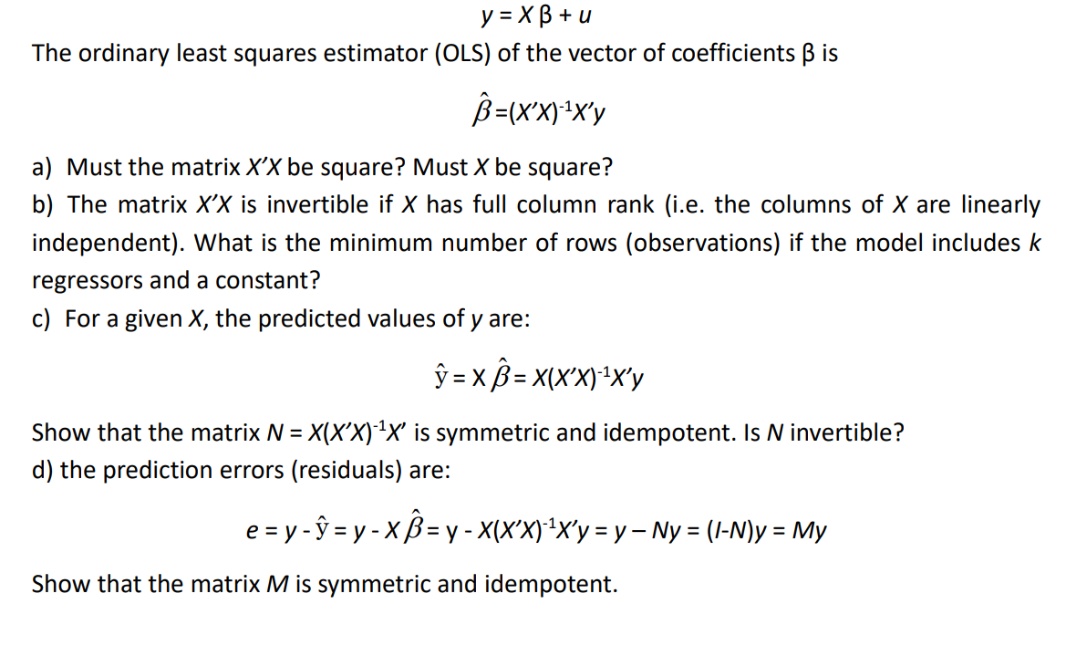 Question 2 Consider the multivariate linear