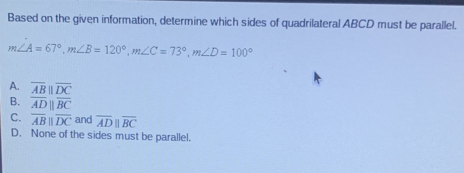 Based on the given information, determine which