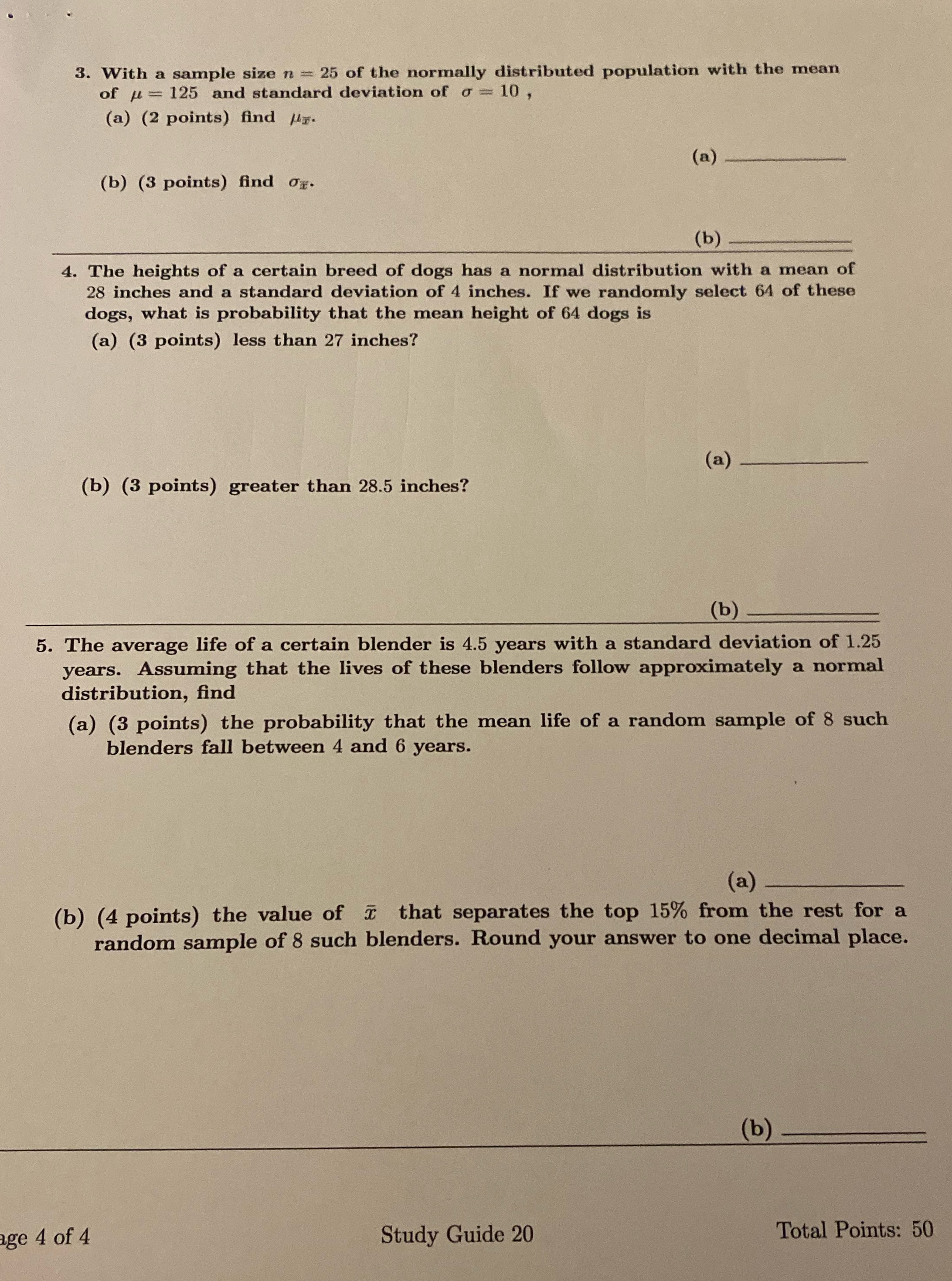 3. With a sample size n = 25 of the normally