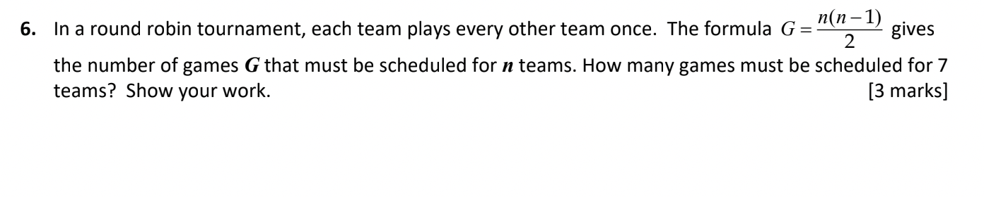 \fn(n 1) 2 the number of games Gthat must be