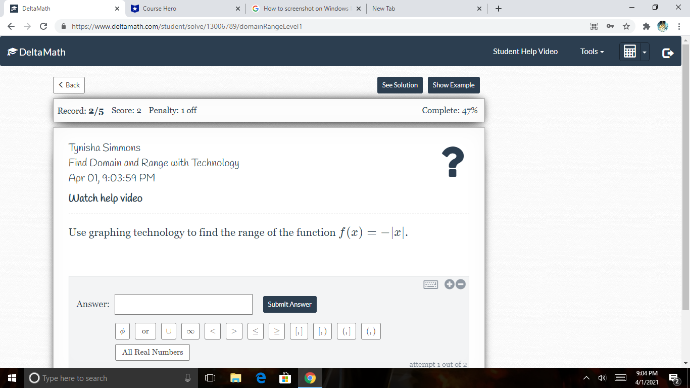 DeltaMath X Course Hero X G How to screenshot on