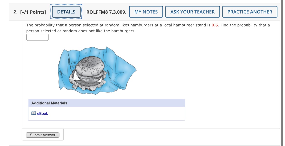The probability that a person selected at random
