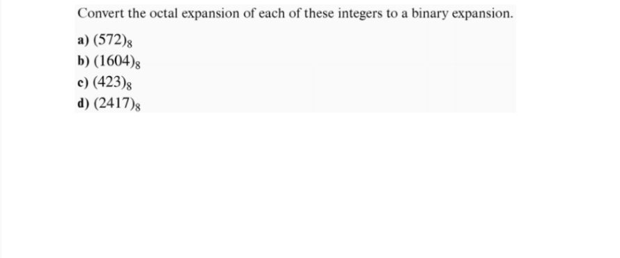 answer mw.fast Convert the octal expansion of