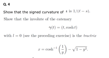 Let C be the parametrizatio y(t) = (cost + tsint,