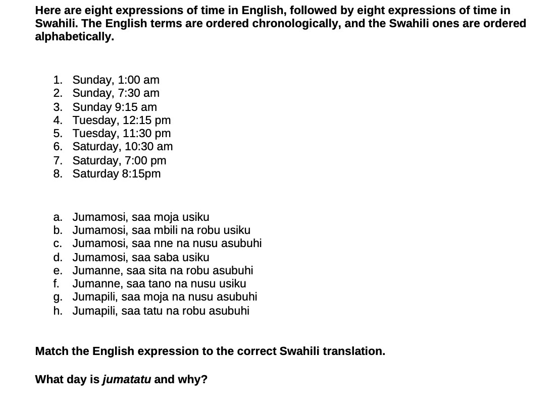 Here are eight expressions of time in English,