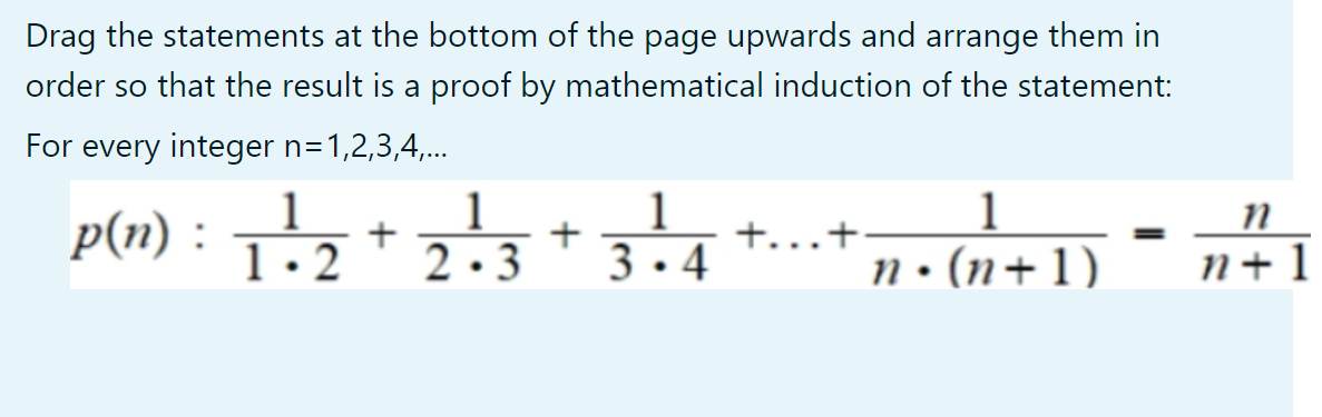 Drag the statements at the bottom of the page