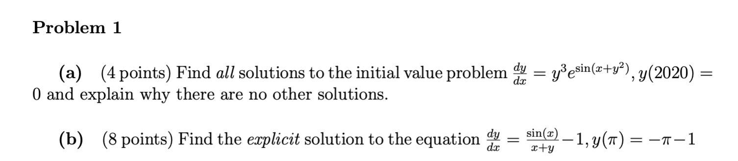 not sure show to approach this Problem 1 (a) (4
