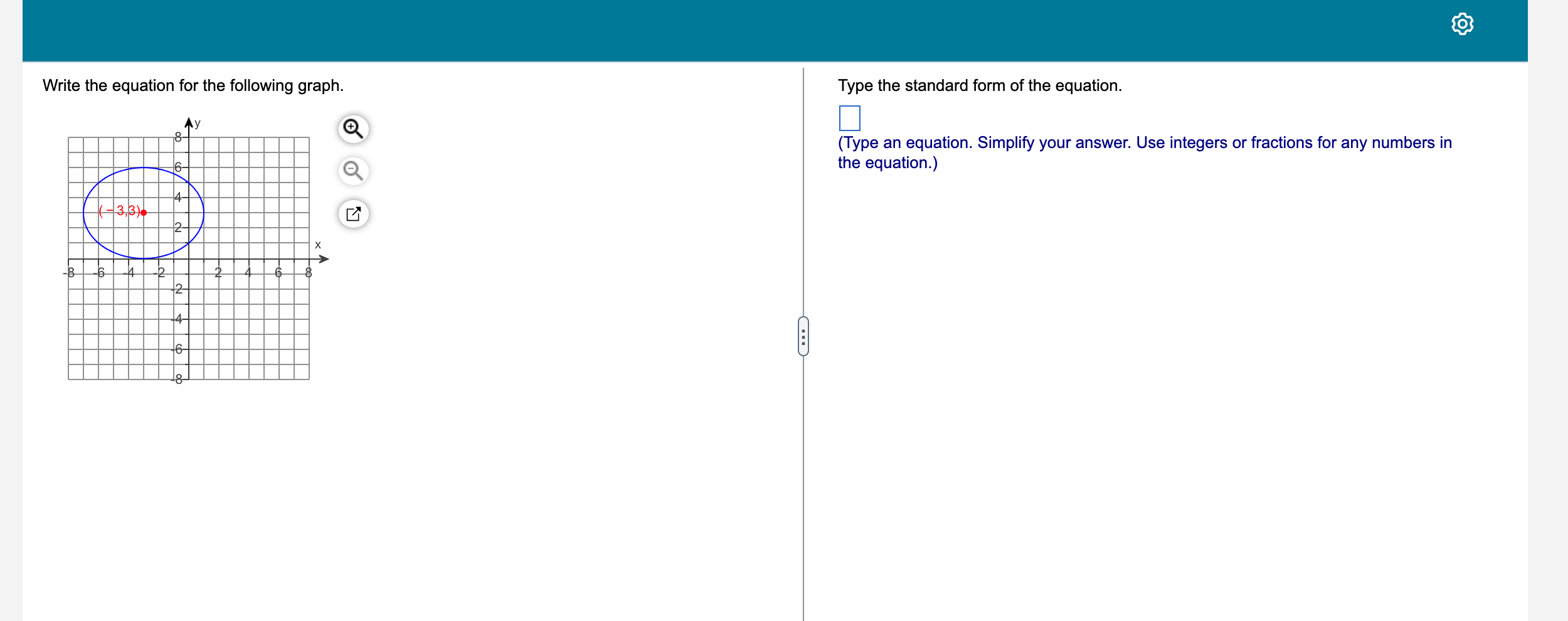 Write the equation for the following graph. Type