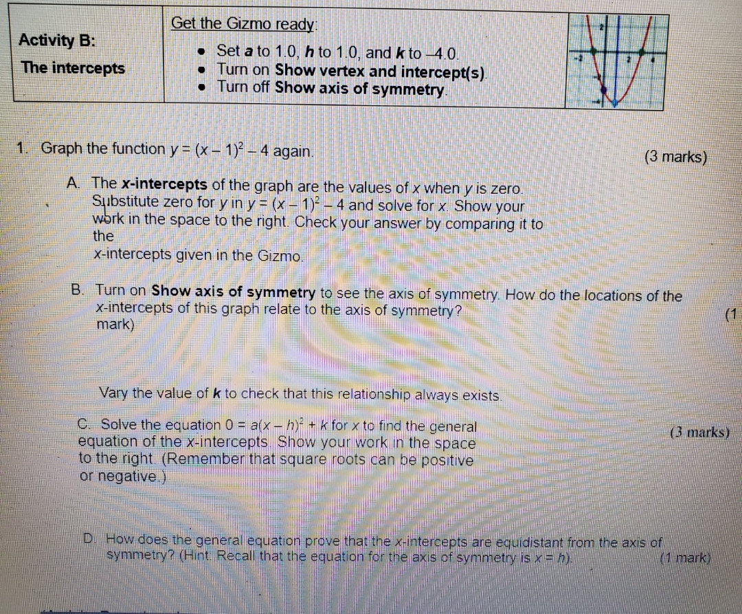 good luck ? Get the Gizmo ready: Activity B: Set