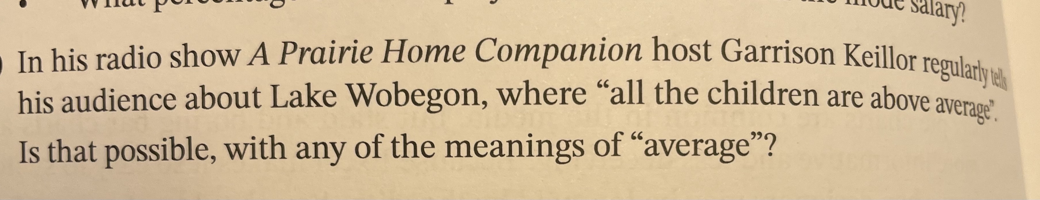 ode salary? In his radio show A Prairie Home