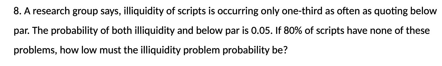 8. A research group says, illiquidity of scripts