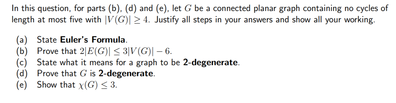 In this question. for parts (b). (d) and (e). let
