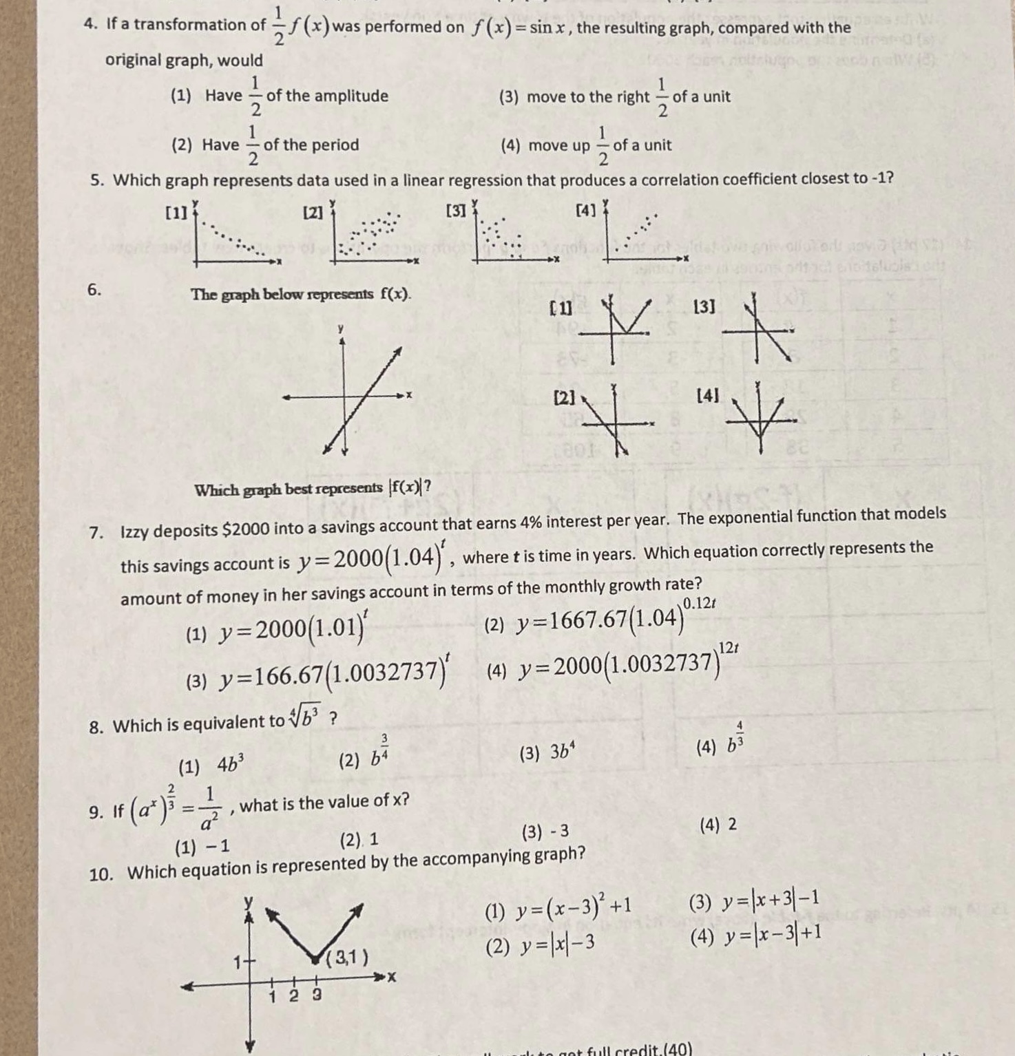 4. If a transformation of ~ f (x) was performed