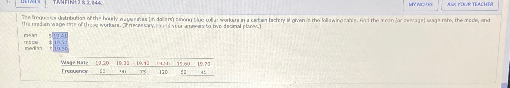I need help. DETAILS TANFIN12 8.2.044. MY NOTES