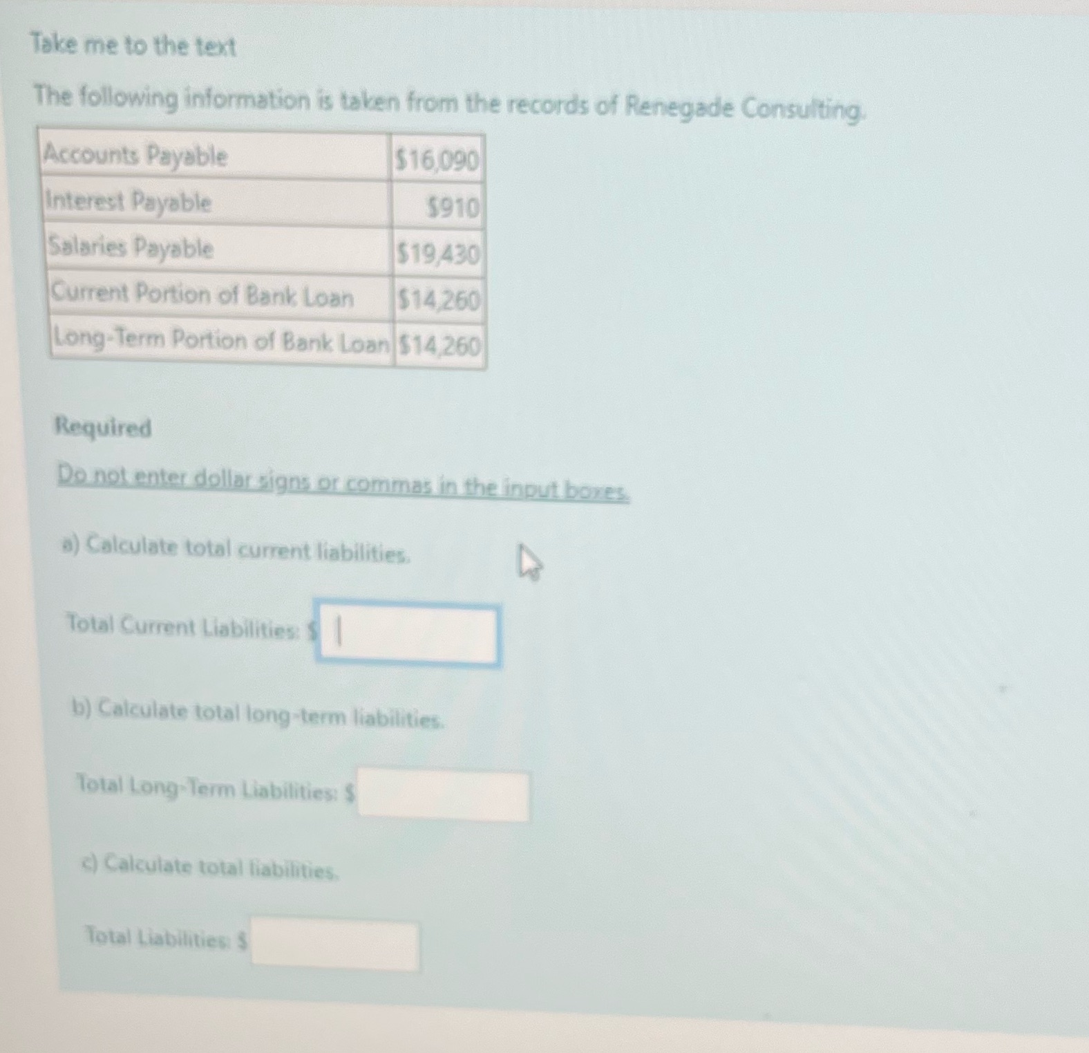 Take me to the text The following information is