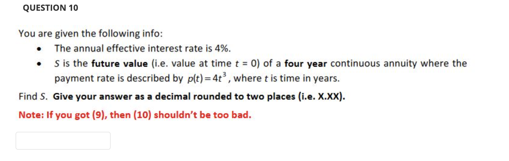 Present Value found in previous question is