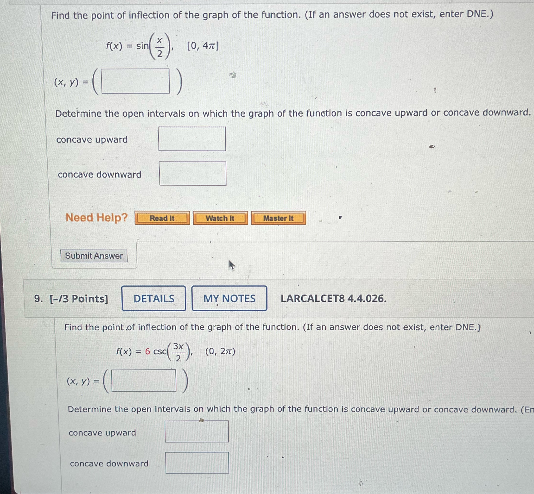Find the point of inflection of the graph of the