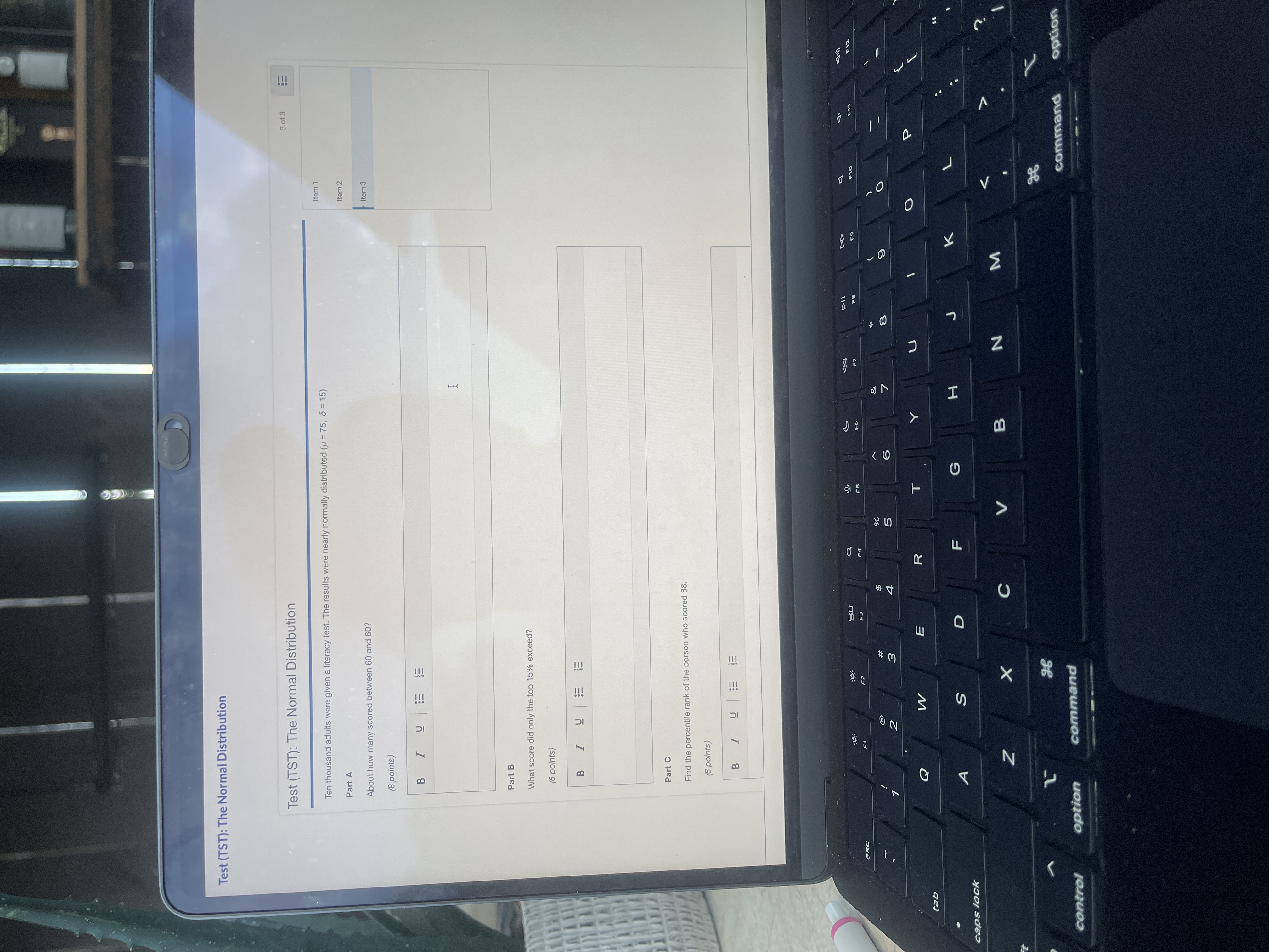 Test (TST): The Normal Distribution Test (TST):