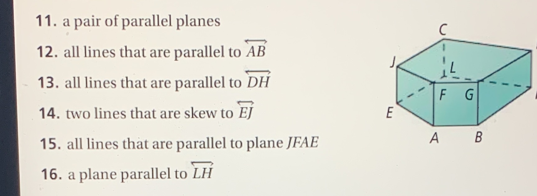 1 1 . a pair of parallel planes 12. all lines