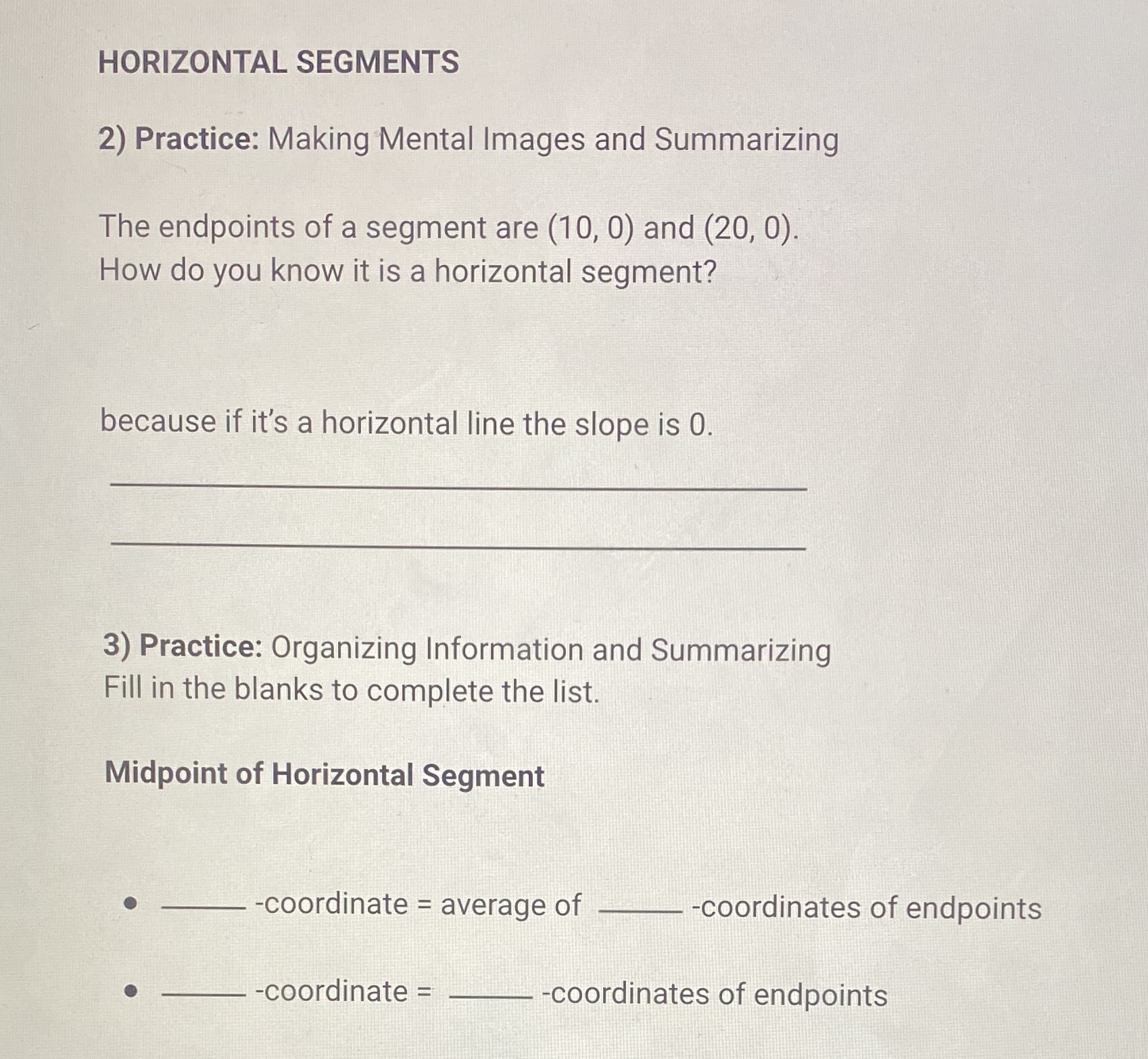 organizing information and summarizing. fill in