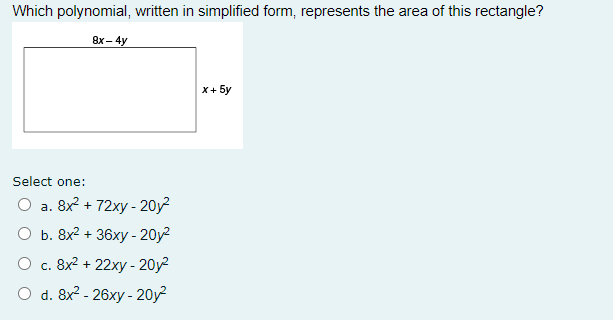 Which polynomial, written in simplified form,