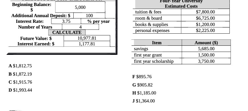 Beginning Balance: Four- Year University