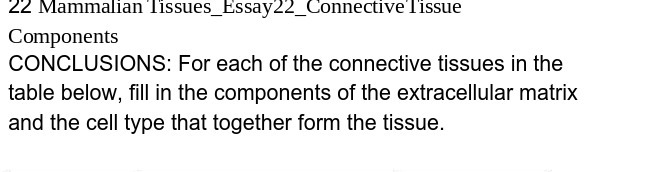 22 Mammalian Tissues_Essay22_Connective Tissue