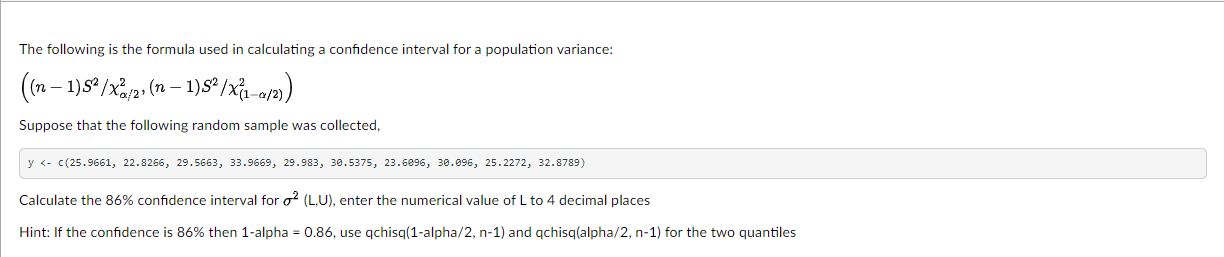 i) The following is the formula used in