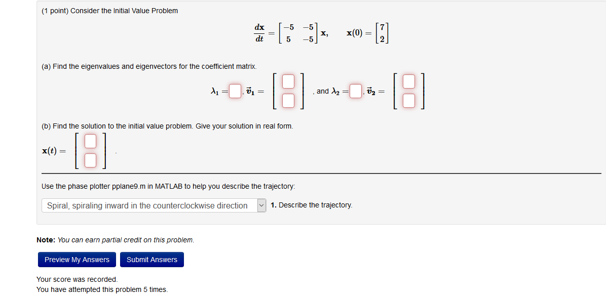 Please show the work (1 point) Consider the