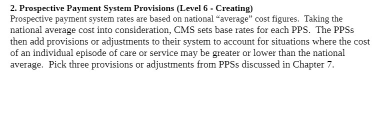 2. Prospective Payment System Provisions (Level B