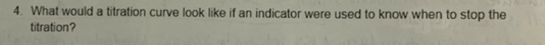 4. What would a titration curve look like if an