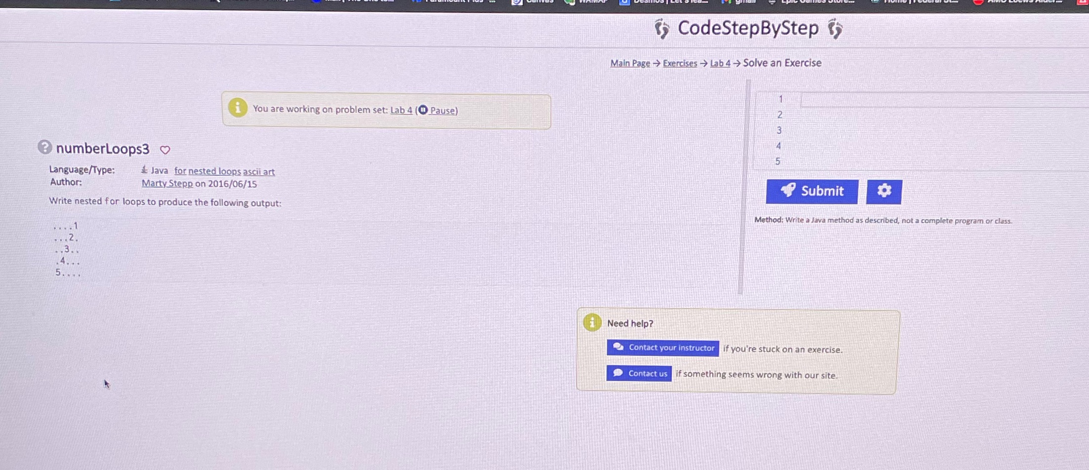 Need help please $CodeStepByStep ; Main Page ->