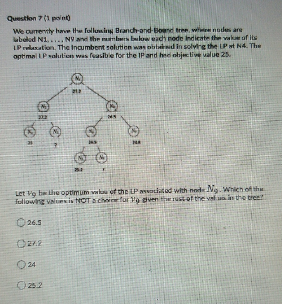 answer question Question 7 (1 point) We currently