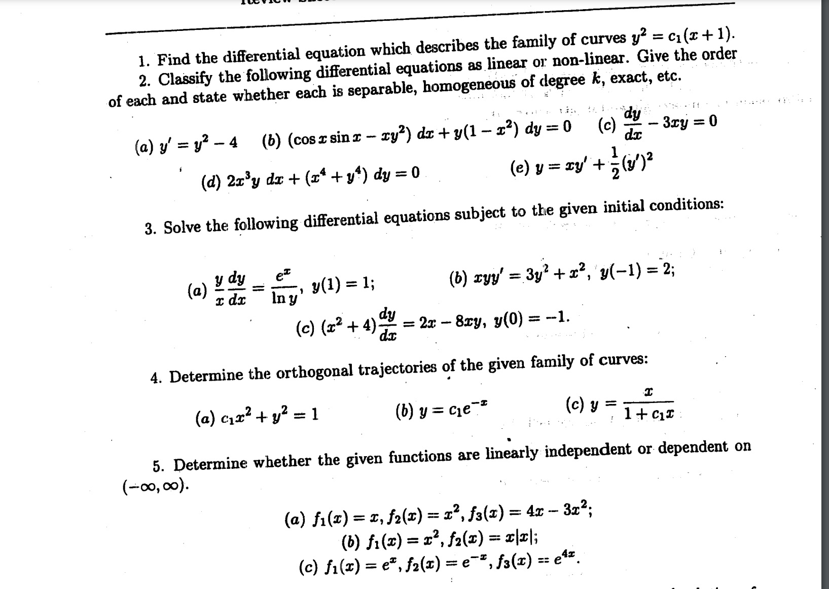 Please show all work and give explanation for