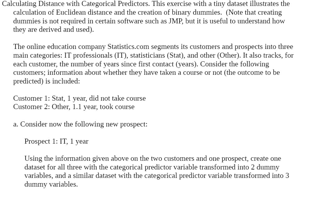 Calculating Distance with Categorical Predictors.