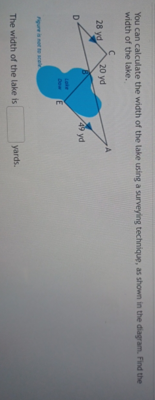 need help You can calculate the width of the lake