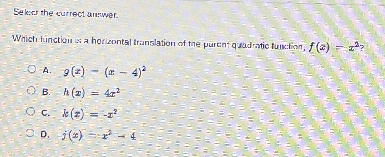 ? Select the correct answer. Which function is a